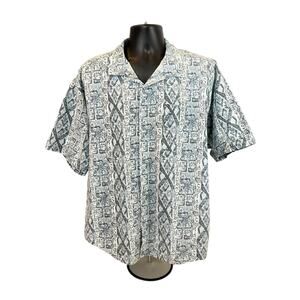 Anchor Blue Men’s Hawaiian Button Down, XL